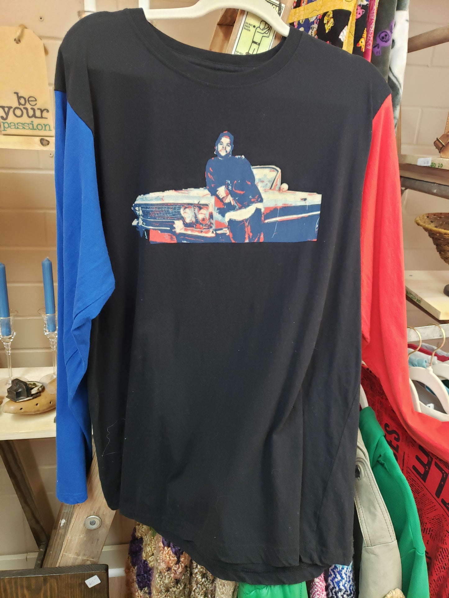 Boys in the Hood, long sleeve black, red, blue, long-sleeved T-shirt -