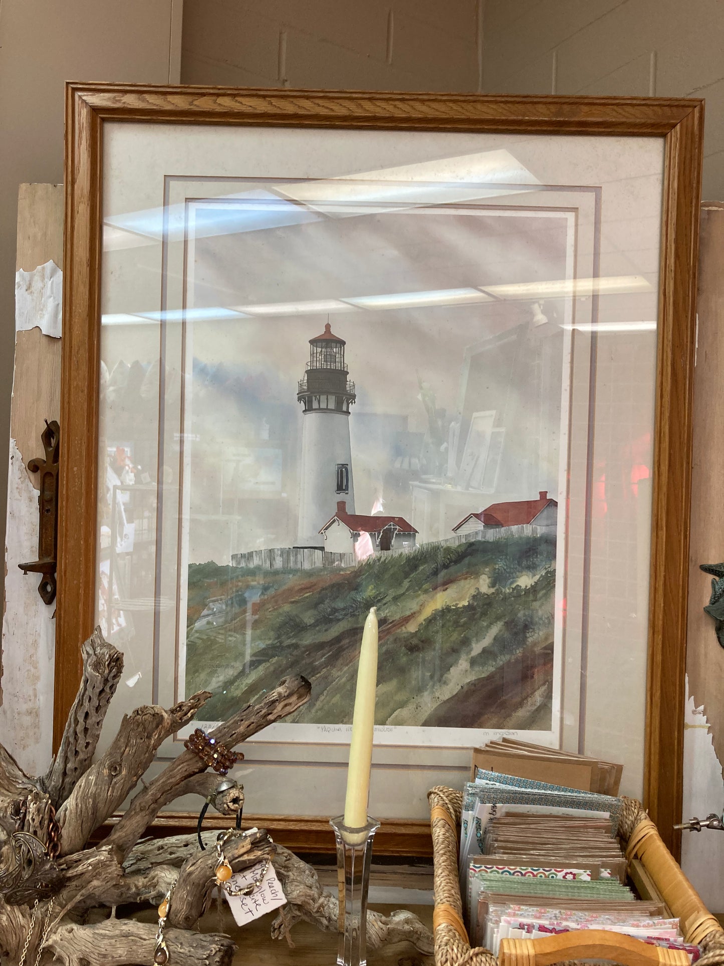 Original limited edition art print “Yaquina Head Lighthouse” Marilynn Maxson 34 1/2”h x 29”w