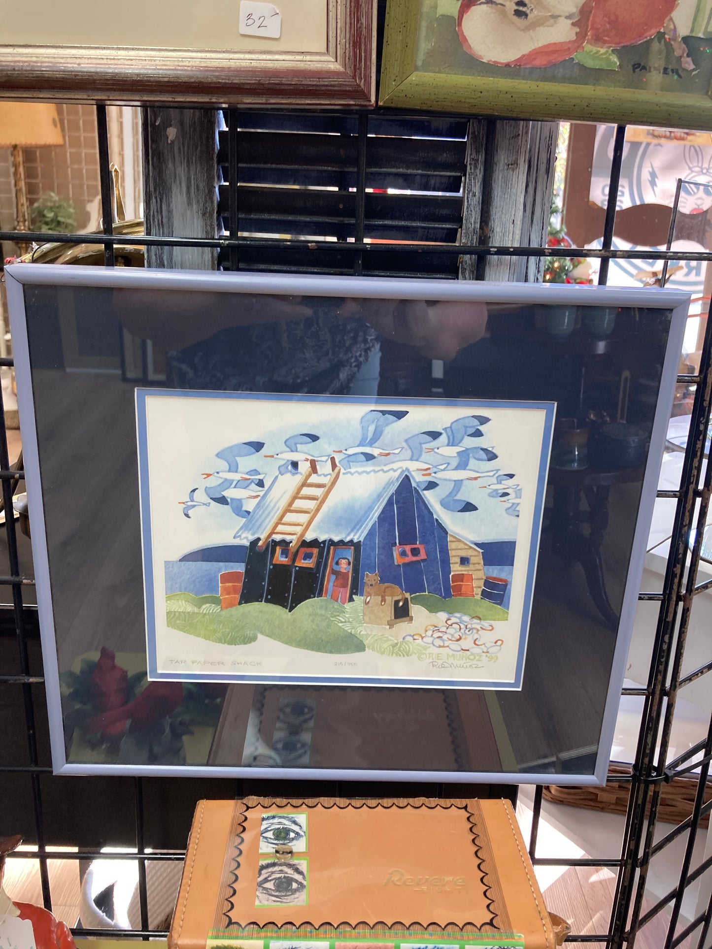 original 1999 Limited Edition Rie Munoz signed numbered “Tar Paper Shack” original art print 15 1/2” x 13 3/4”
