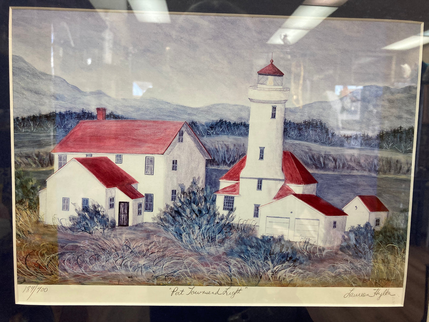 “Port Townsend Light’ original limited edition art print Laureen Hylka 23 1/4”w x 19 1/4”h