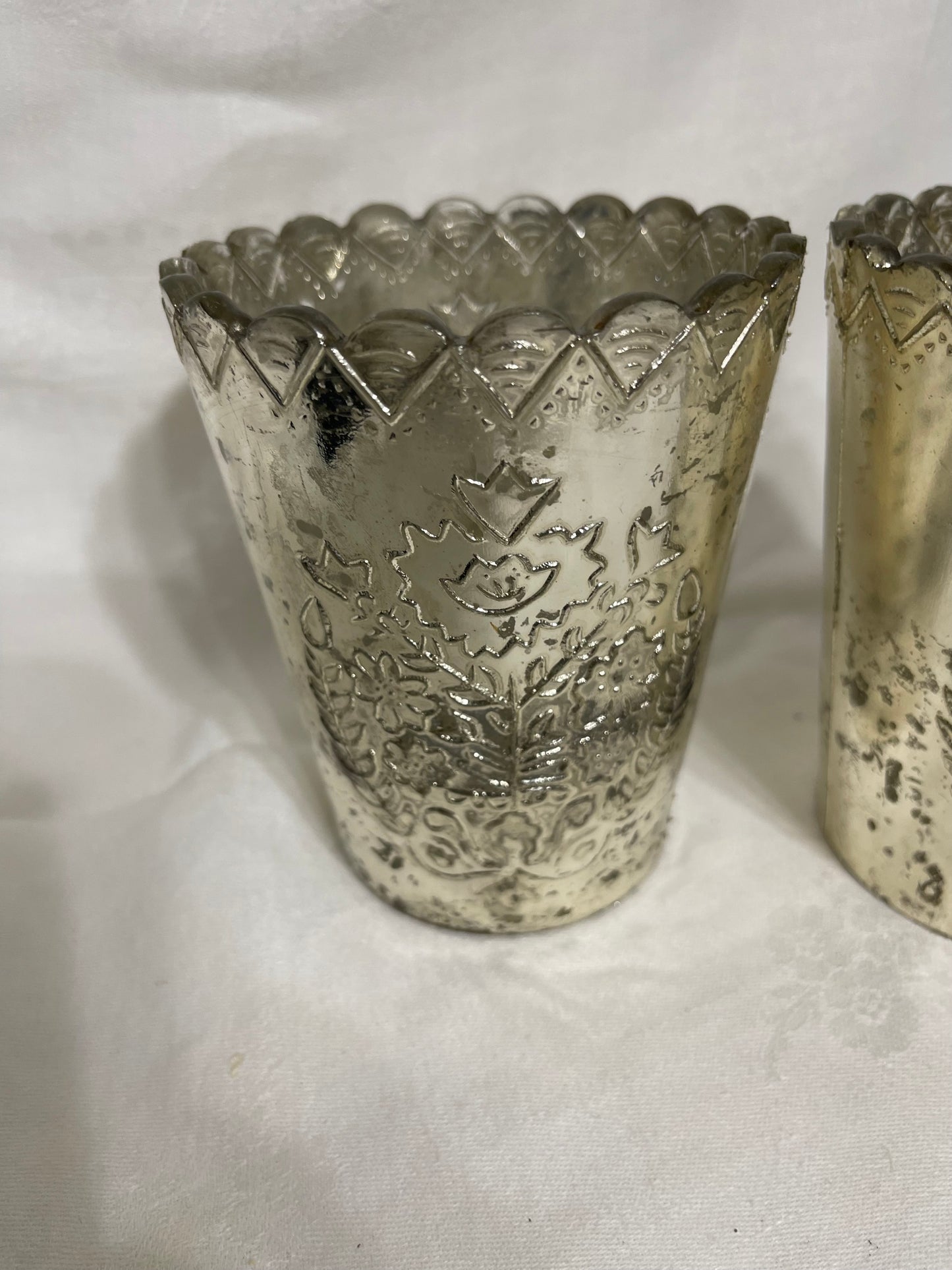 Decorative Silver-tone Vases - Vintage Style