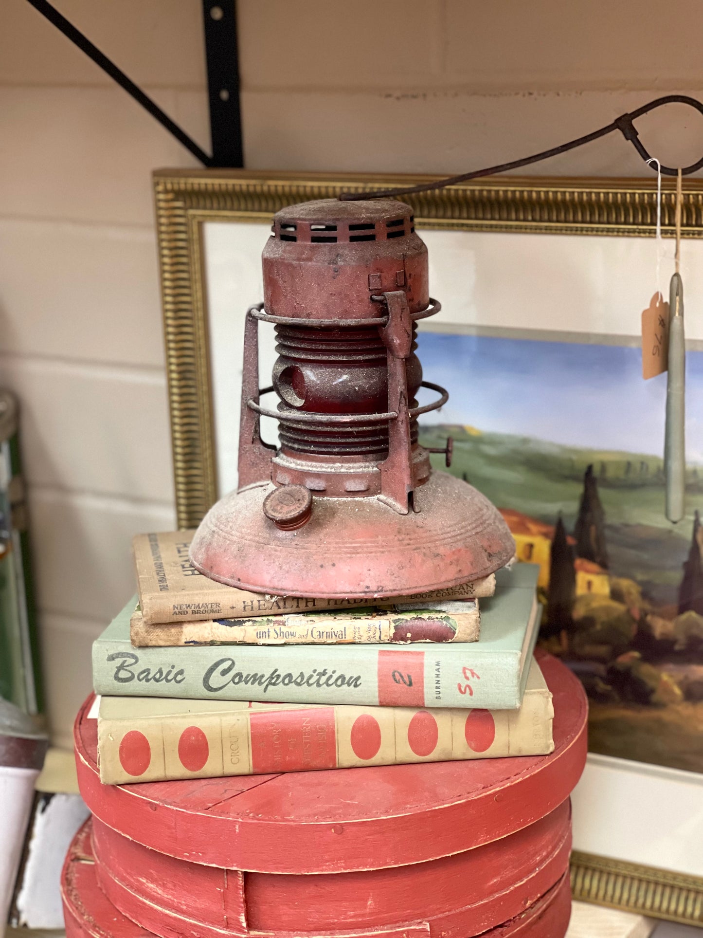 Vintage red hanging lantern