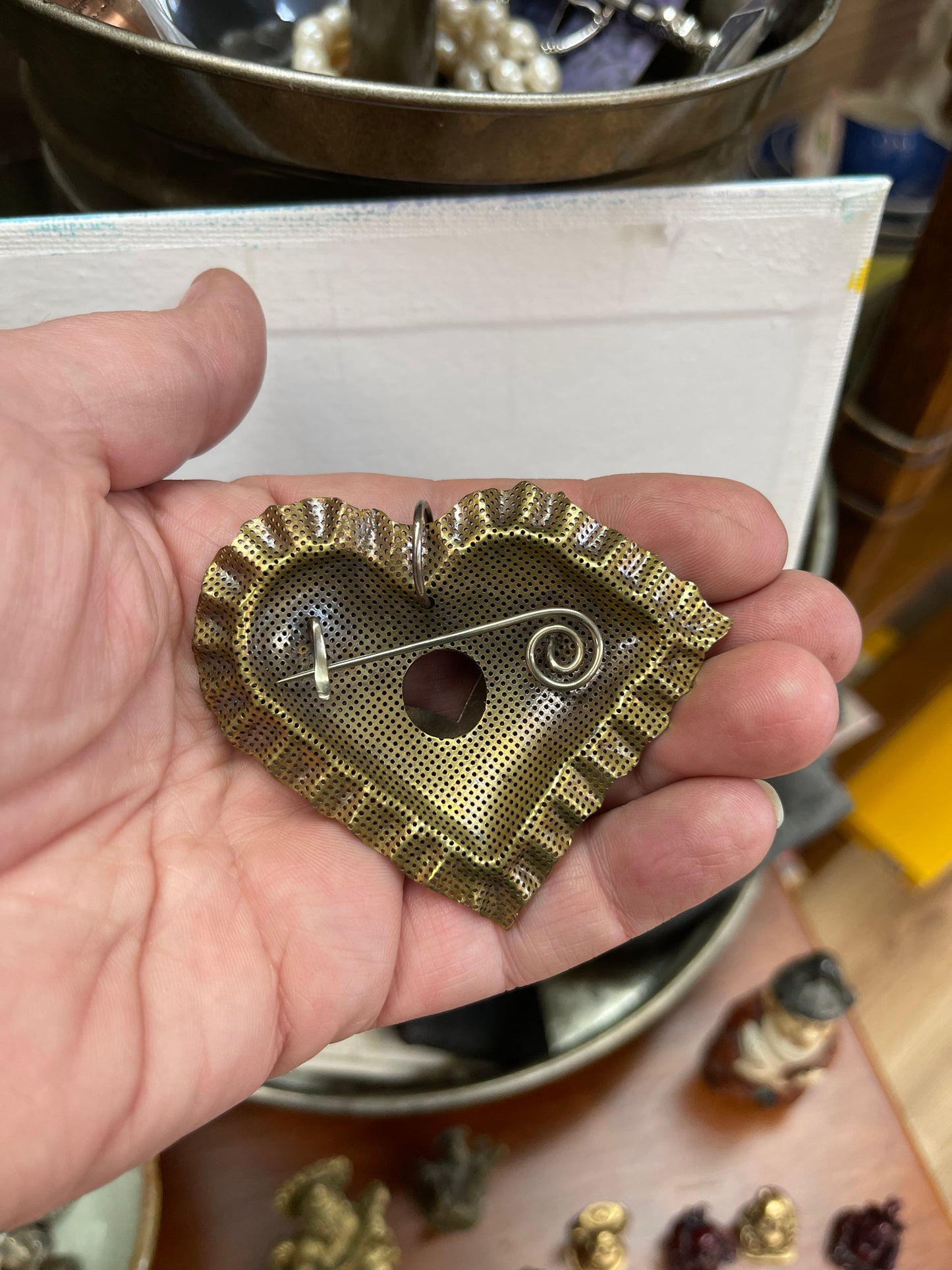 Handmade copper and brass pin