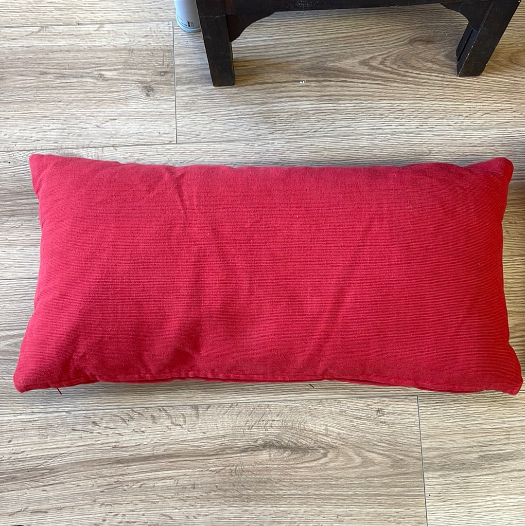 Red pillows. Duck feather filled