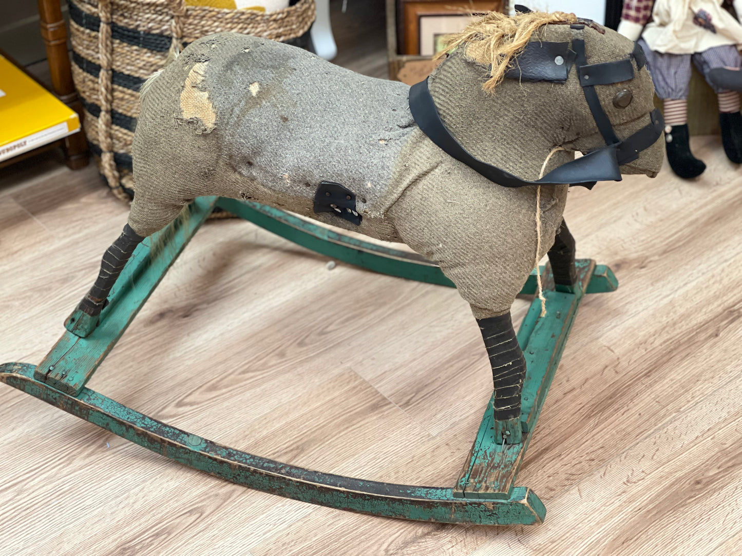Vintage, Primitive, Hand-made, 1940s rocking horse - in store pick up only