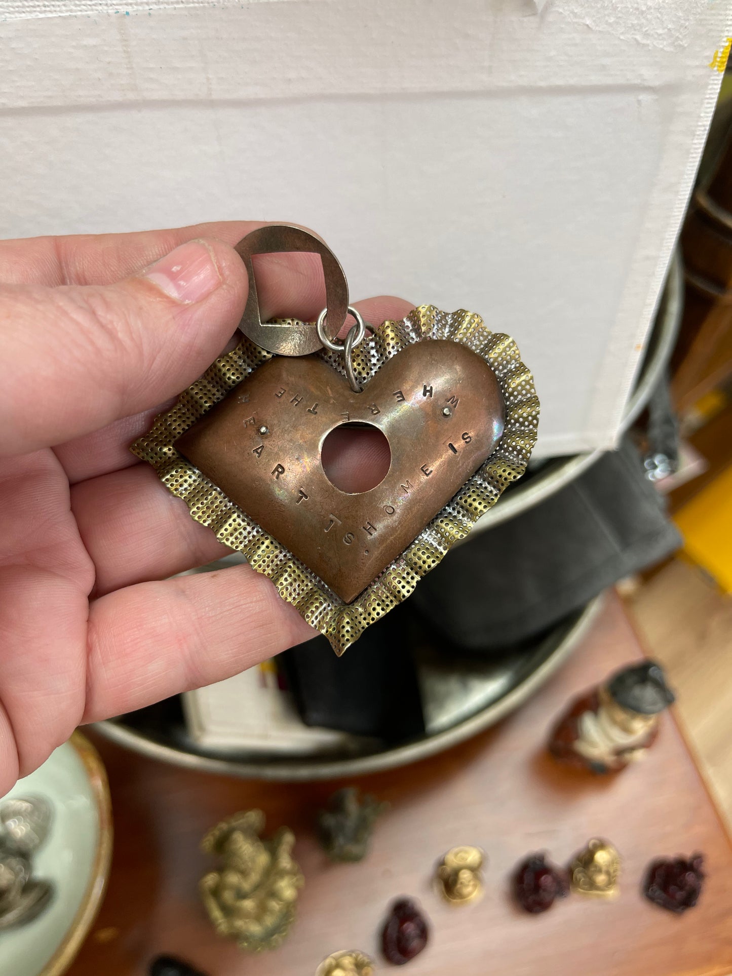 Handmade copper and brass pin