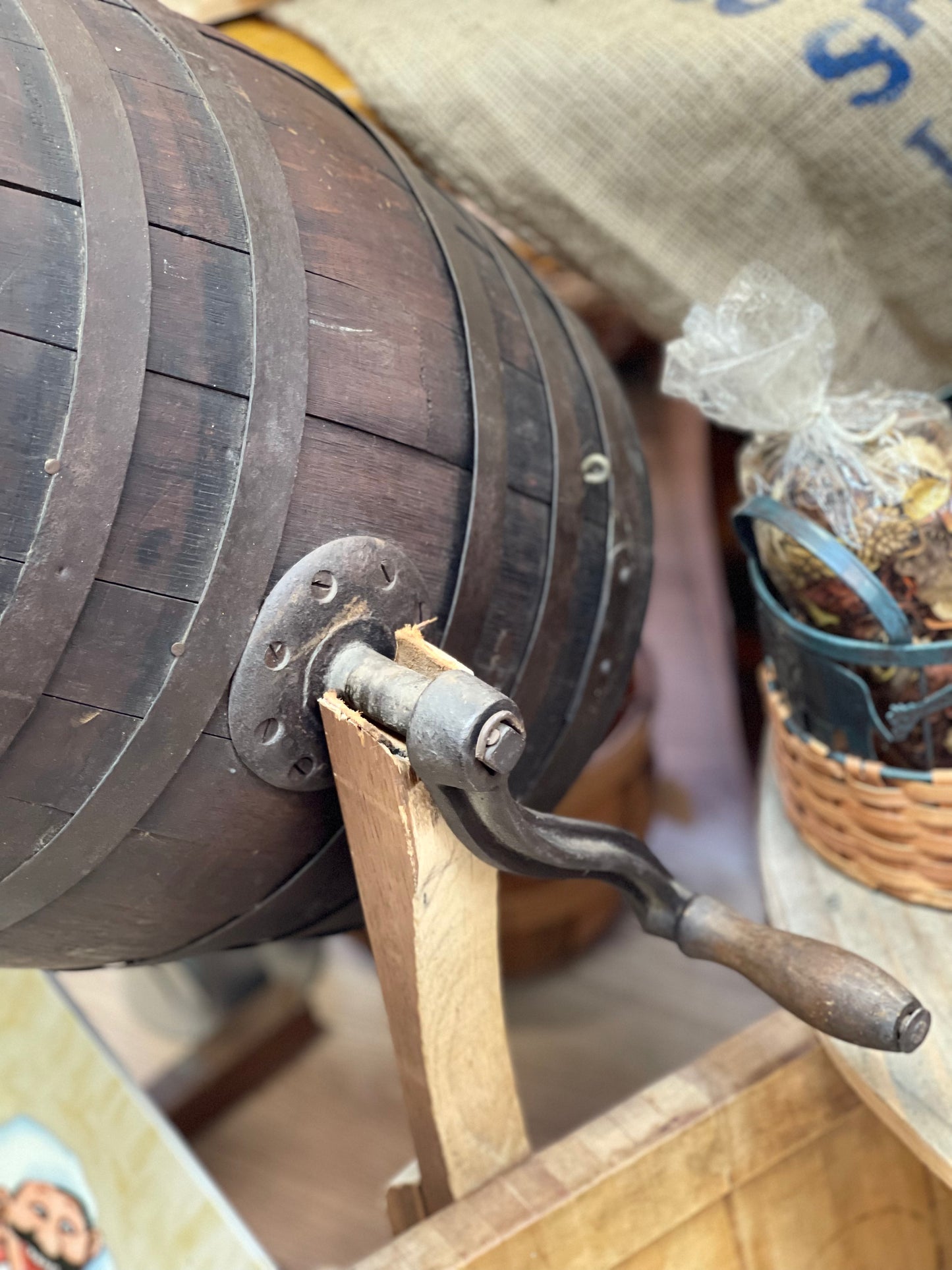 Vintage butter churn w/ stand