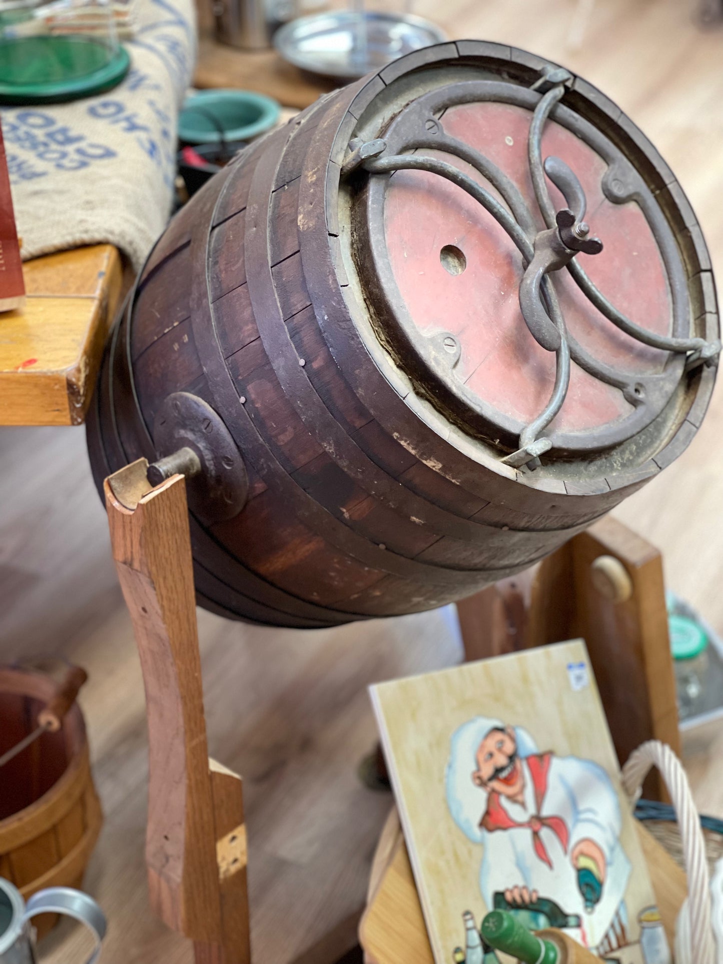 Vintage butter churn w/ stand