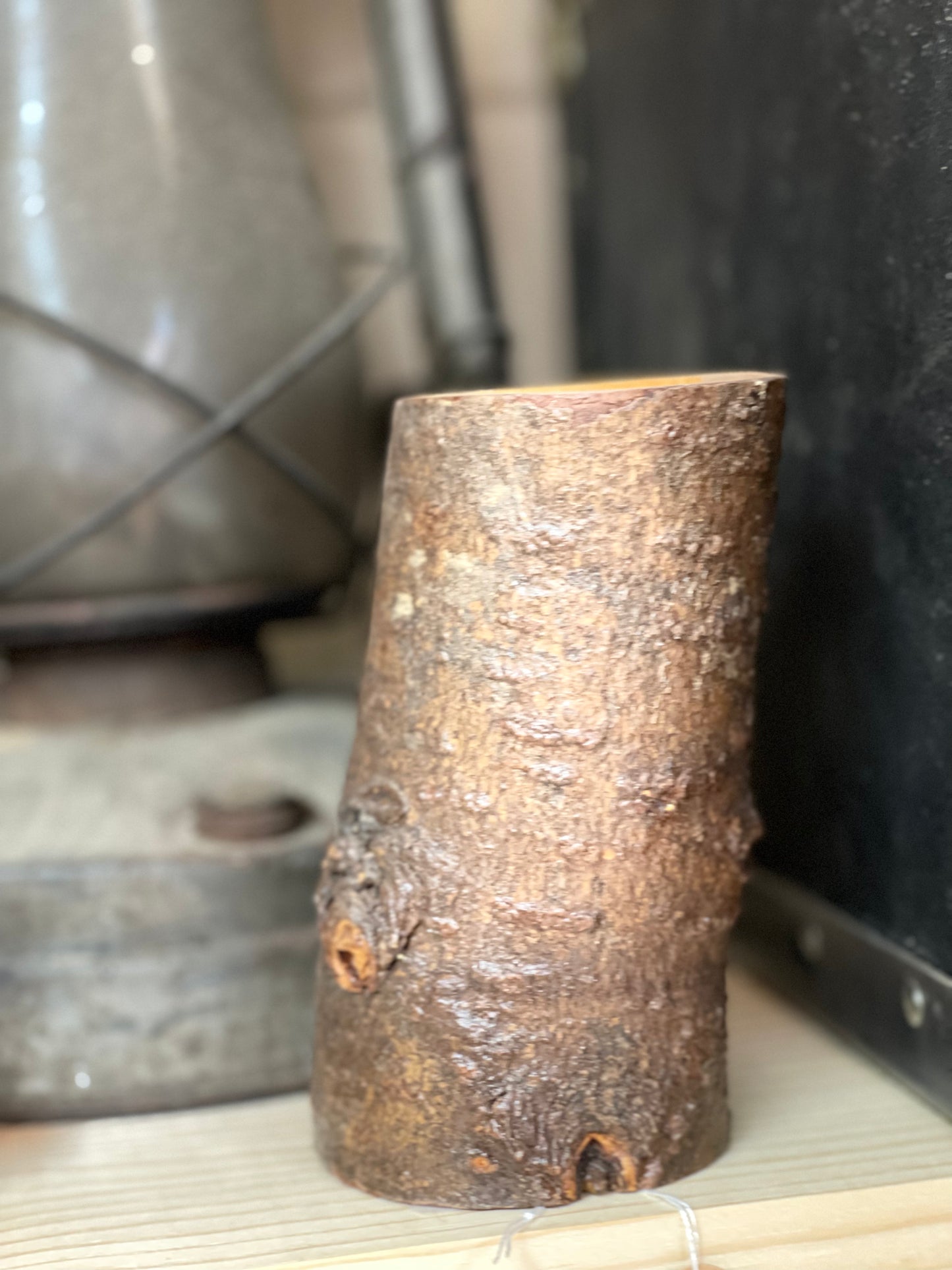 Whistler Rustic log candle holder