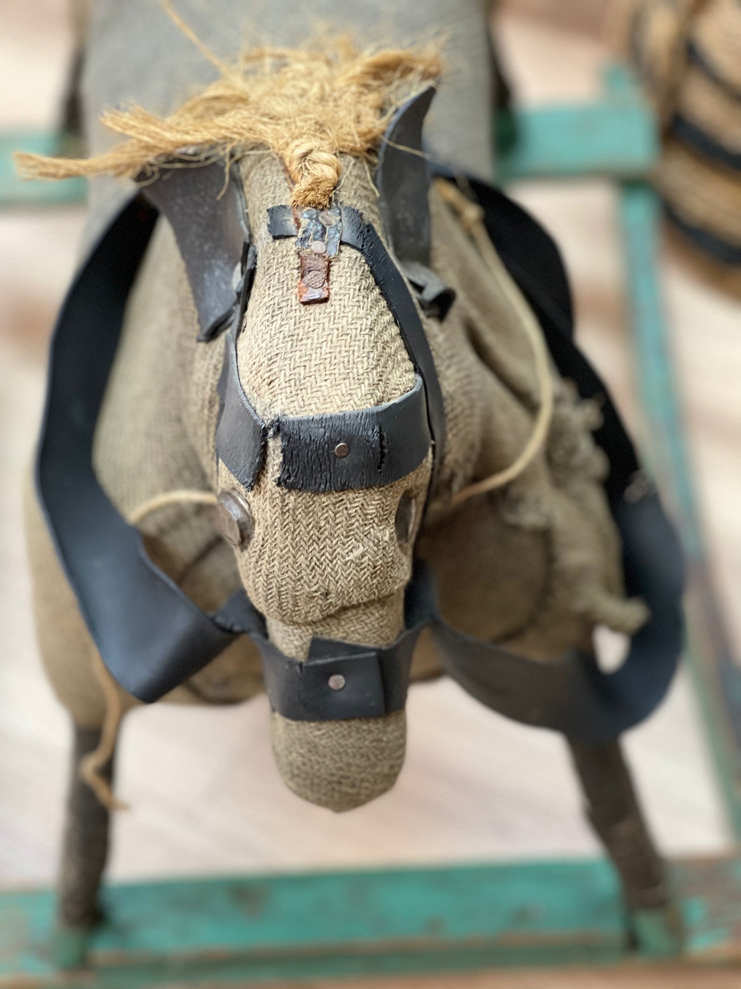 Vintage, Primitive, Hand-made, 1940s rocking horse - in store pick up only