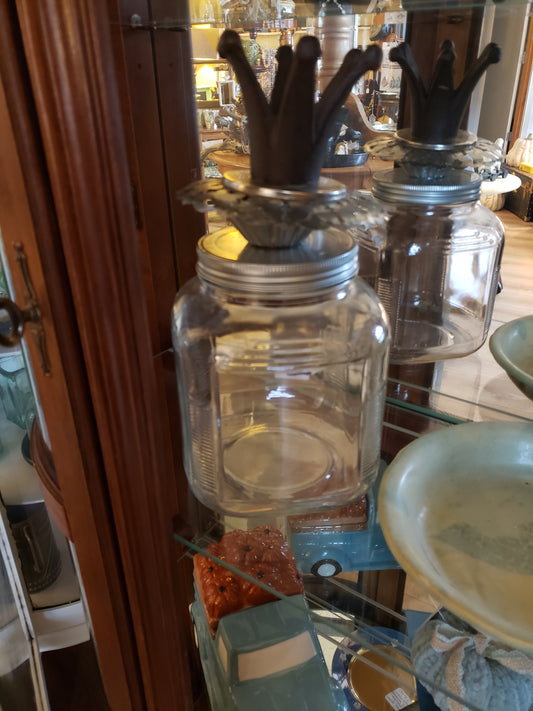 Large glass jar with pineapple lid
