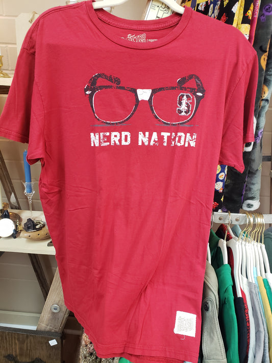 Camiseta roja de manga corta - "Nerd Nation"