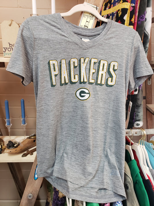 Camiseta gris de manga corta para mujer - Green Bay Packers