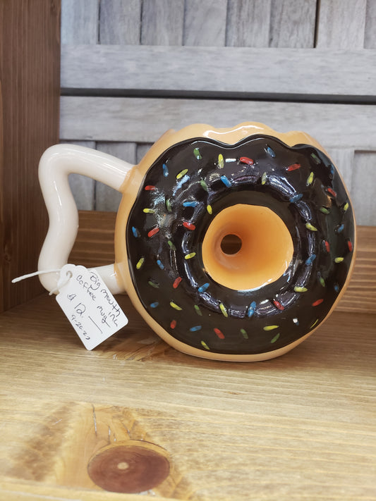 Big Mouth Mug - ceramic, donut-shaped