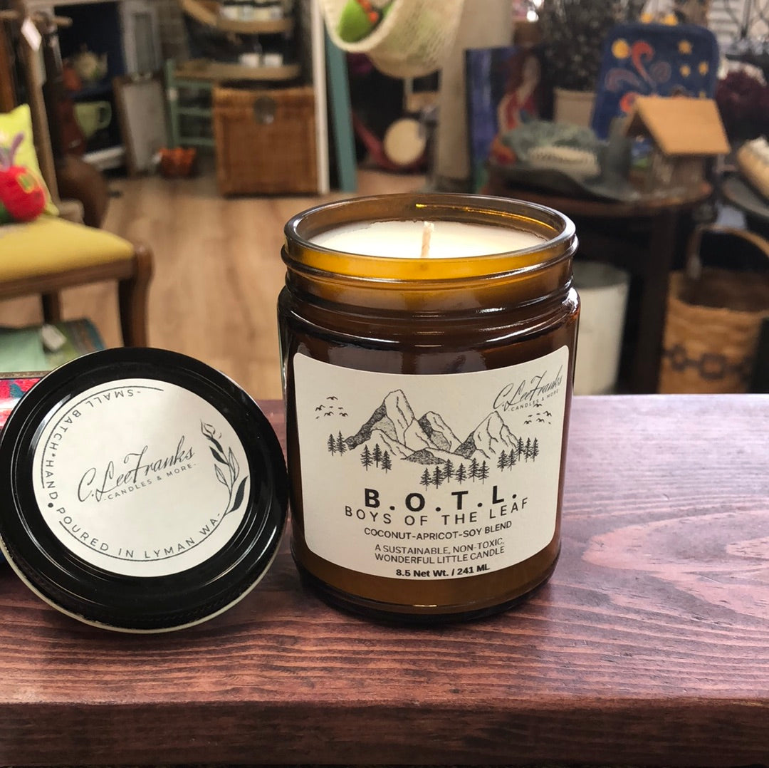 Amber Straights candle, locally made, all natural.