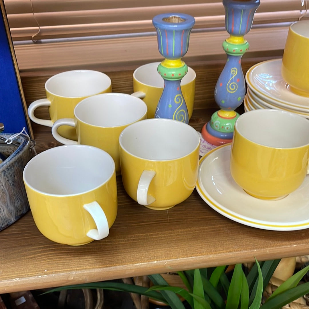 Vintage Premier Colorama Spring Buds saucer and cup - set of 8