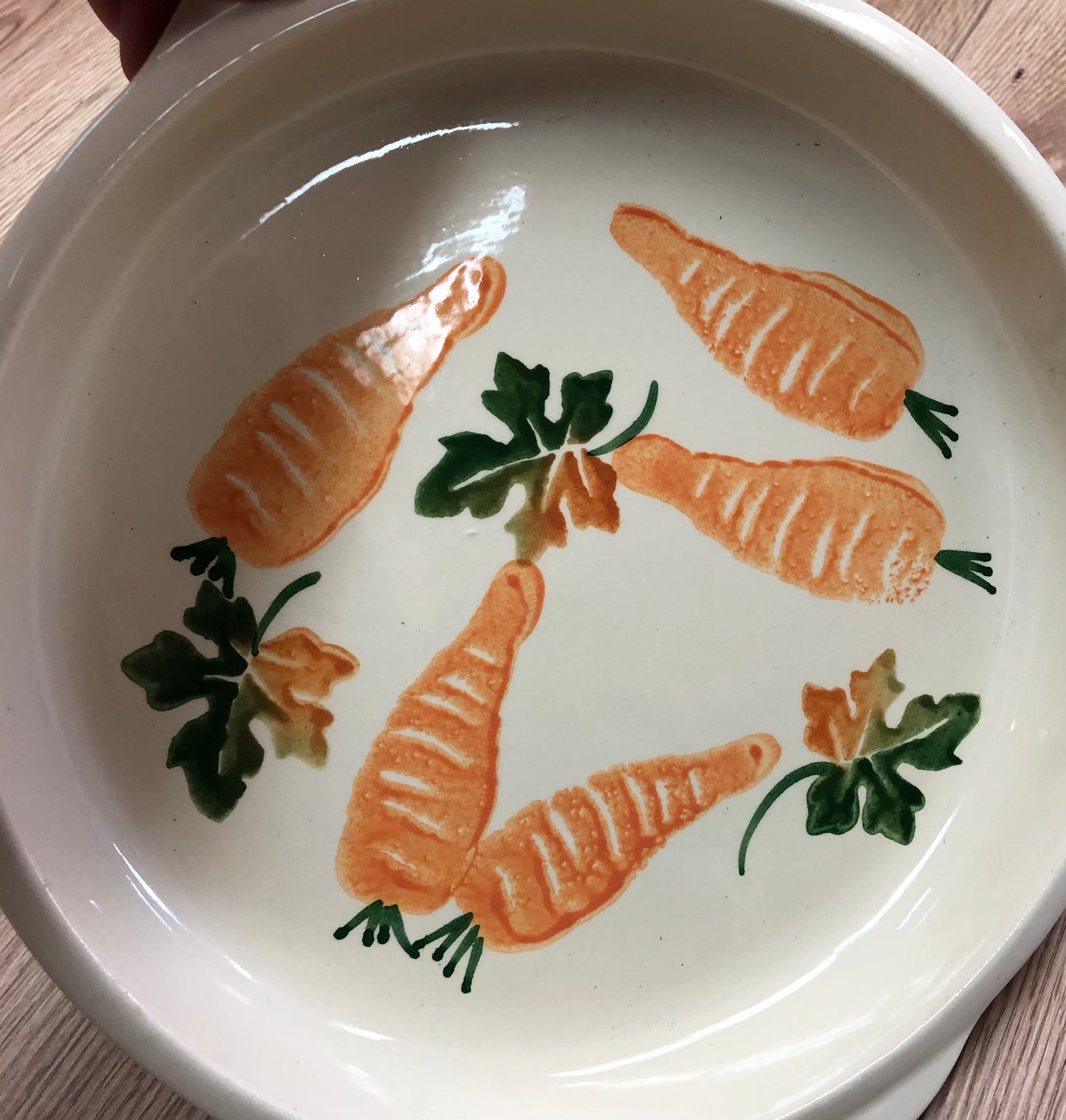 Carrot pie plate hand-painted, made in Italy