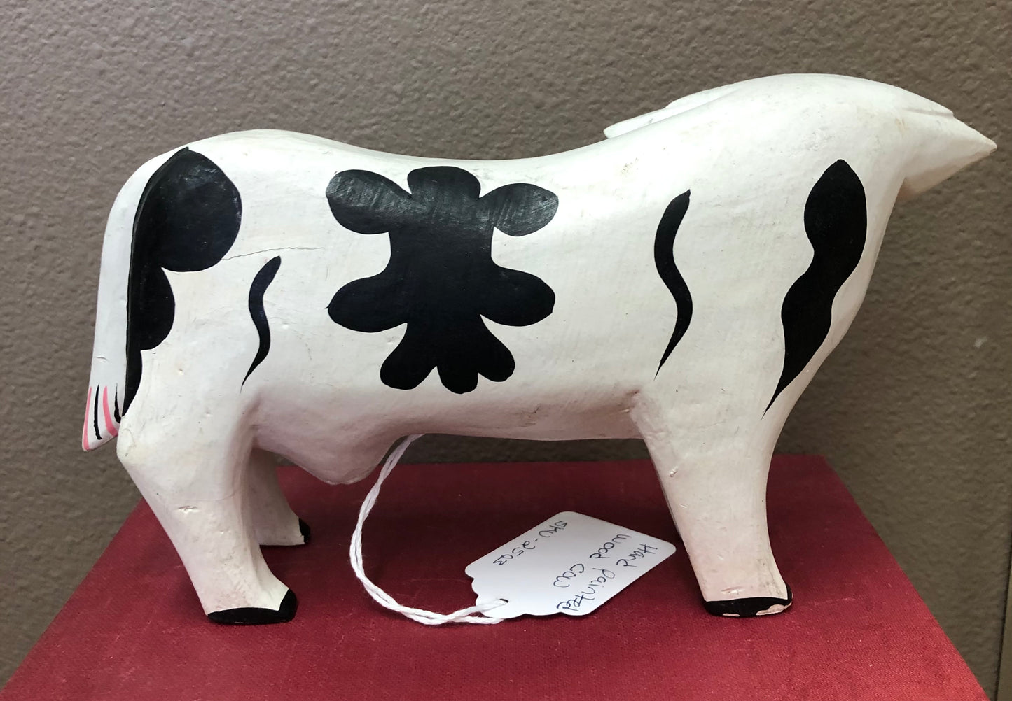 Hand painted Wooden Cow