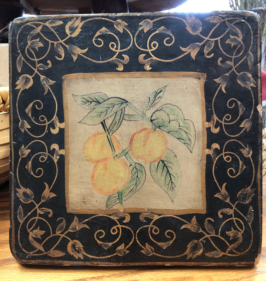 Hand painted fruit terra cotta plaque