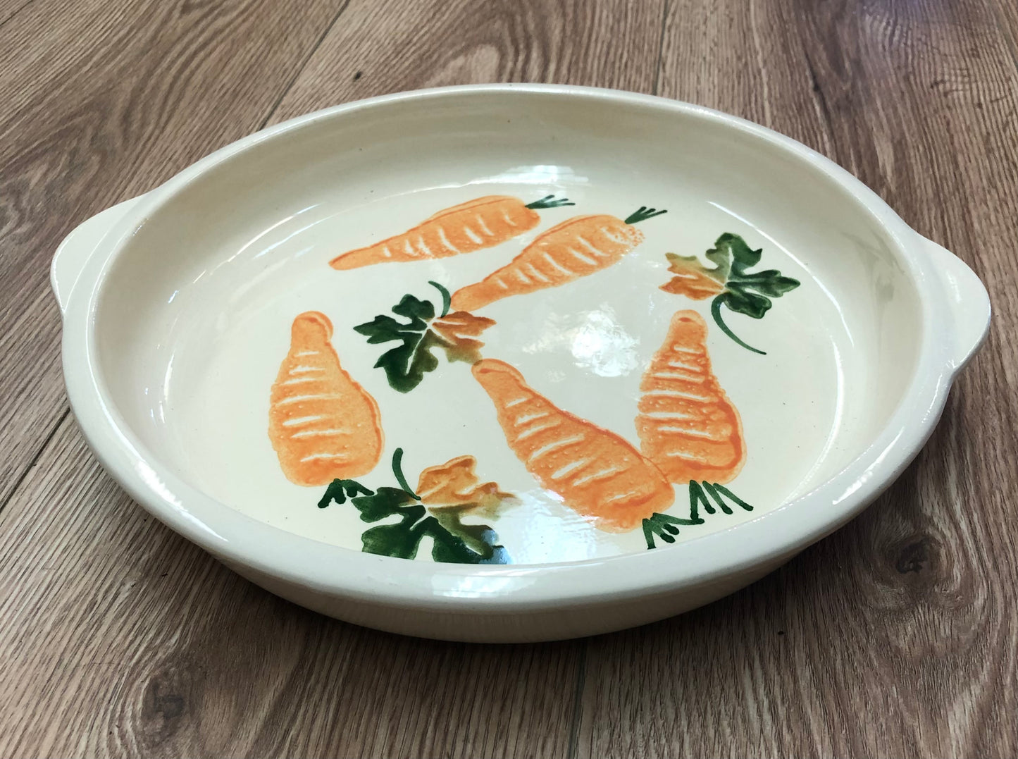 Carrot pie plate hand-painted, made in Italy