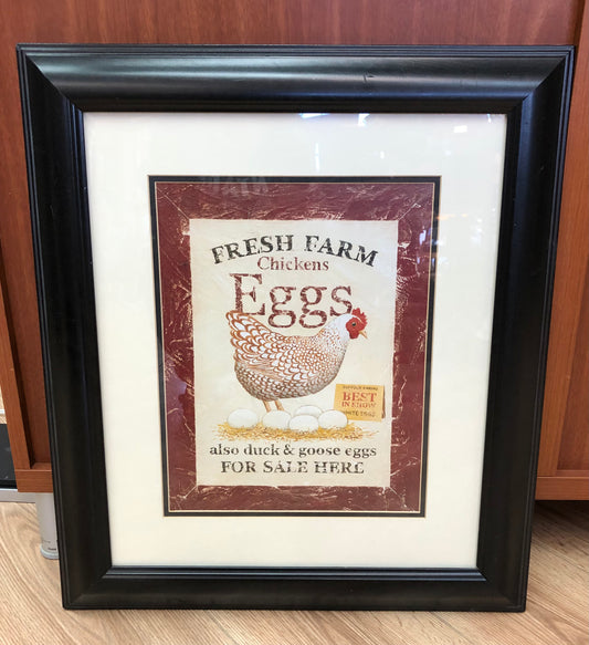 Farm fresh eggs framed artwork