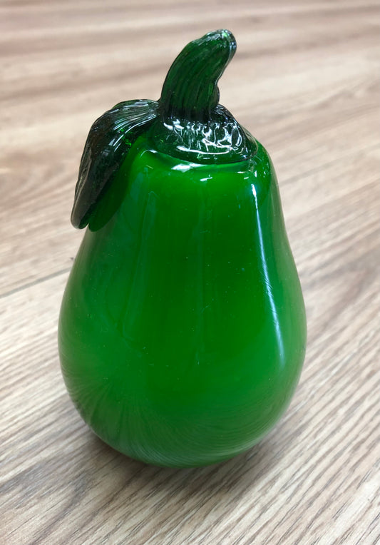 Hand blown Glass Green Pear