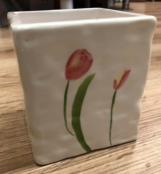 Square Ceramic tulip planter/decorative box