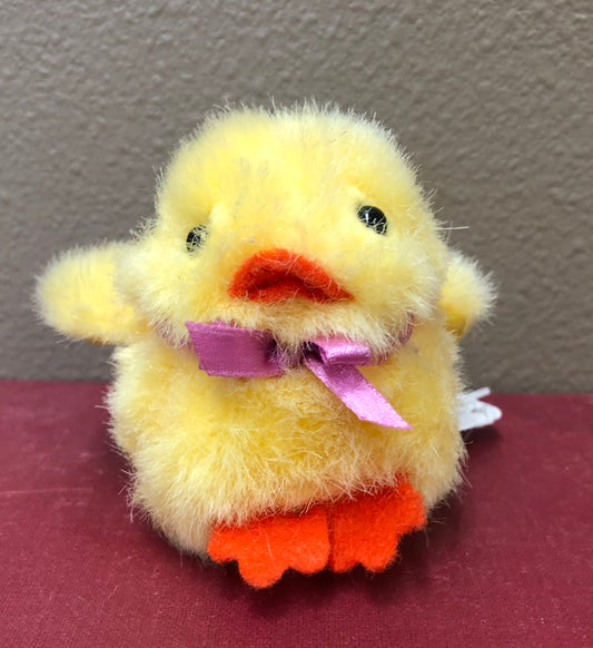 Vintage plush chick pull toy