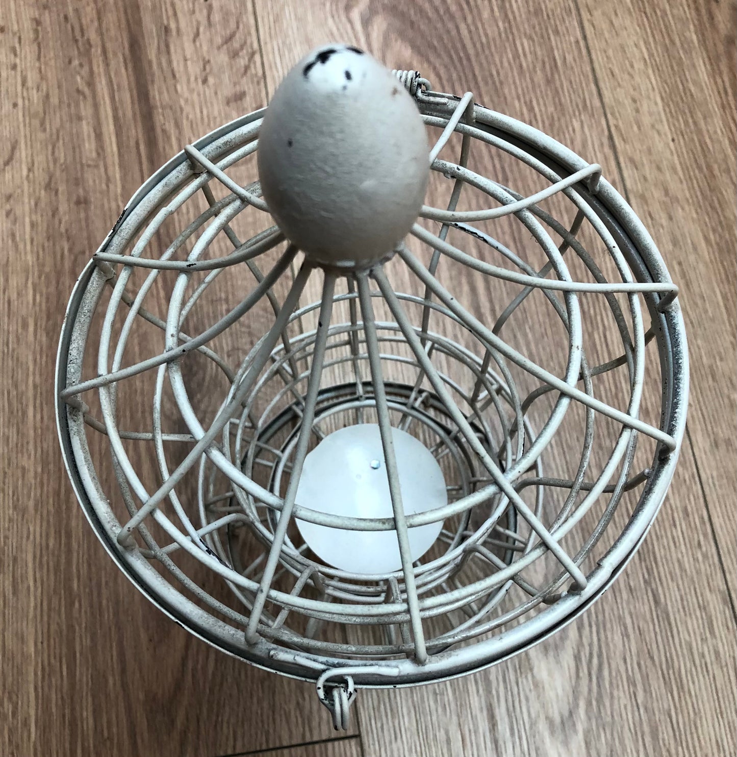 Rustic White Metal Cage for Electric Candle