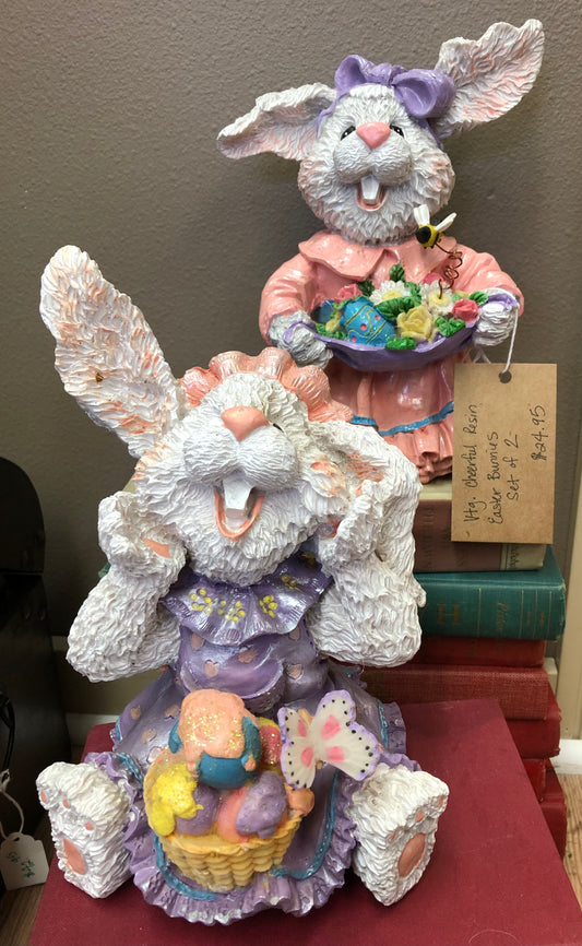 Vintage Resin Easter Bunnies set of 2