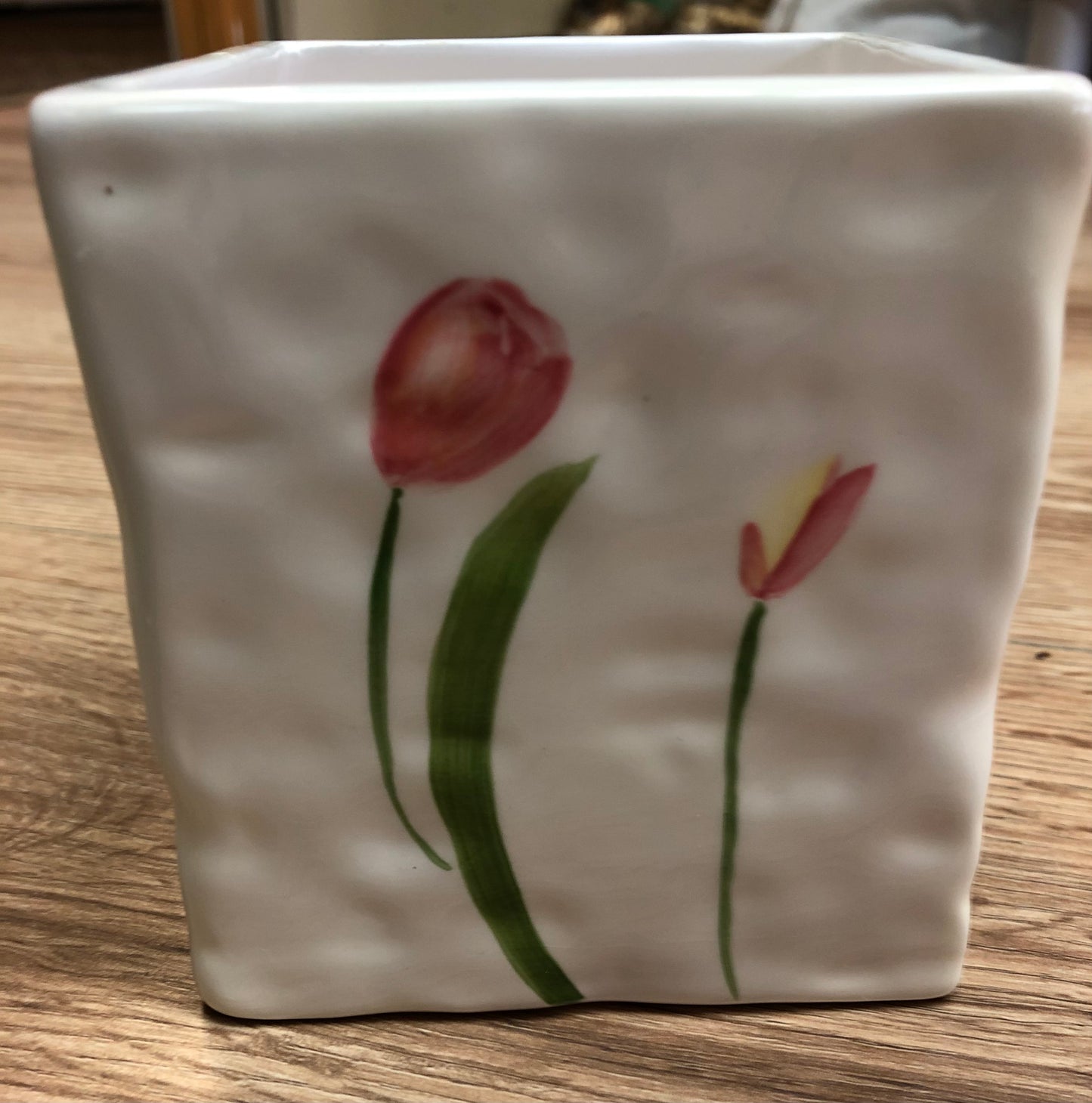 Square Ceramic tulip planter/decorative box