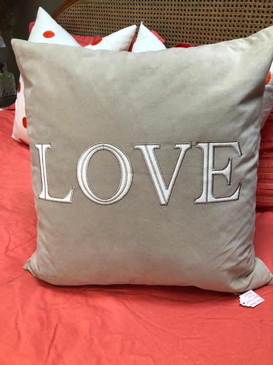 Beige 19”x19” pillow “LOVE” by Rodeo Home decor