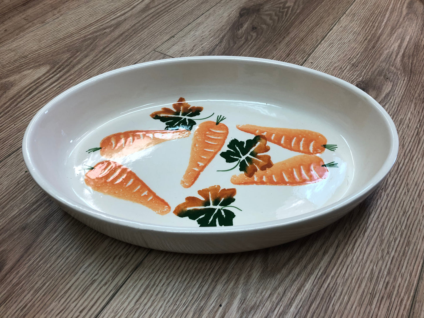 Carrot vegetable roasting pan ceramic hand-painted made in Italy