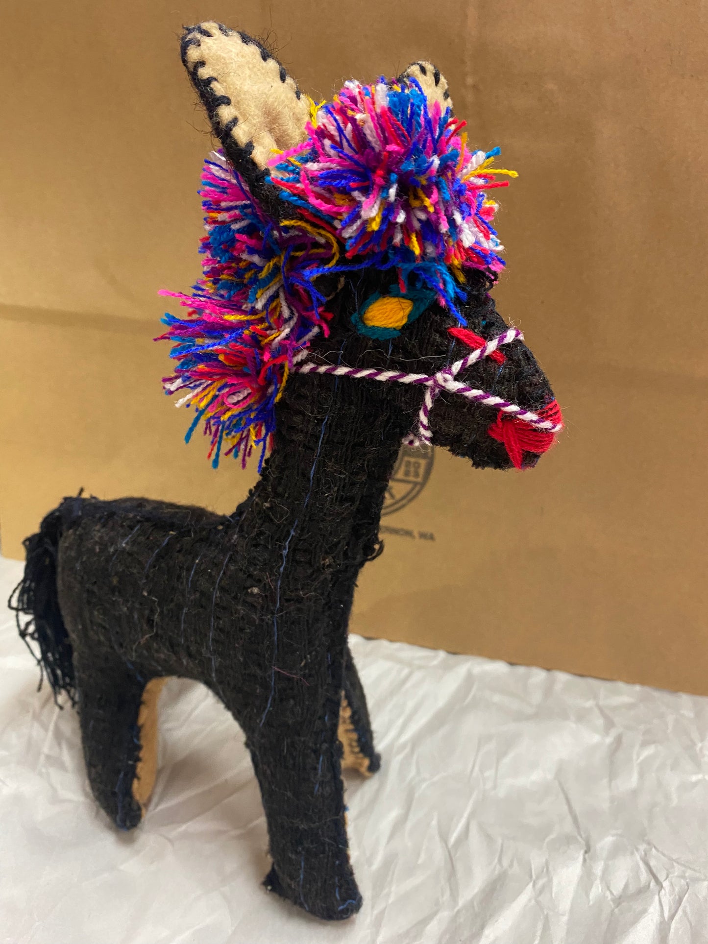 Hand-sewn folk art stuffed animal horse/donkey