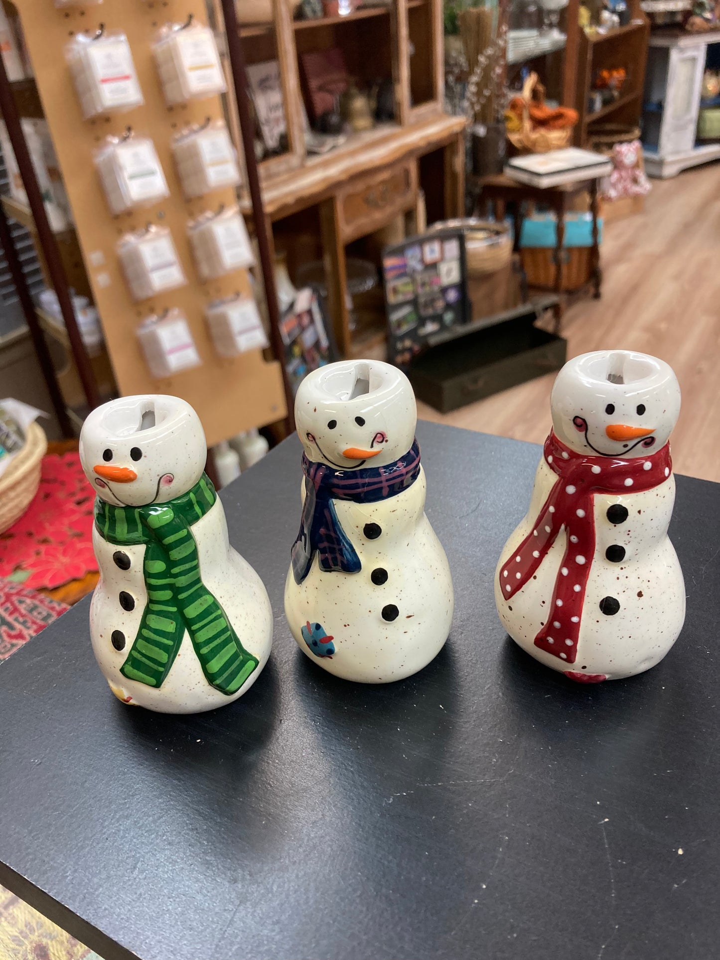 Set of 3 ceramic snowmen