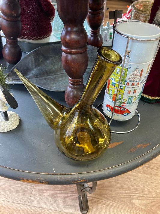 Decantador de jarra de vino estilo pico de pájaro de vidrio ámbar