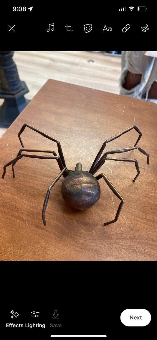 Hand-made, Copper, metal art spider