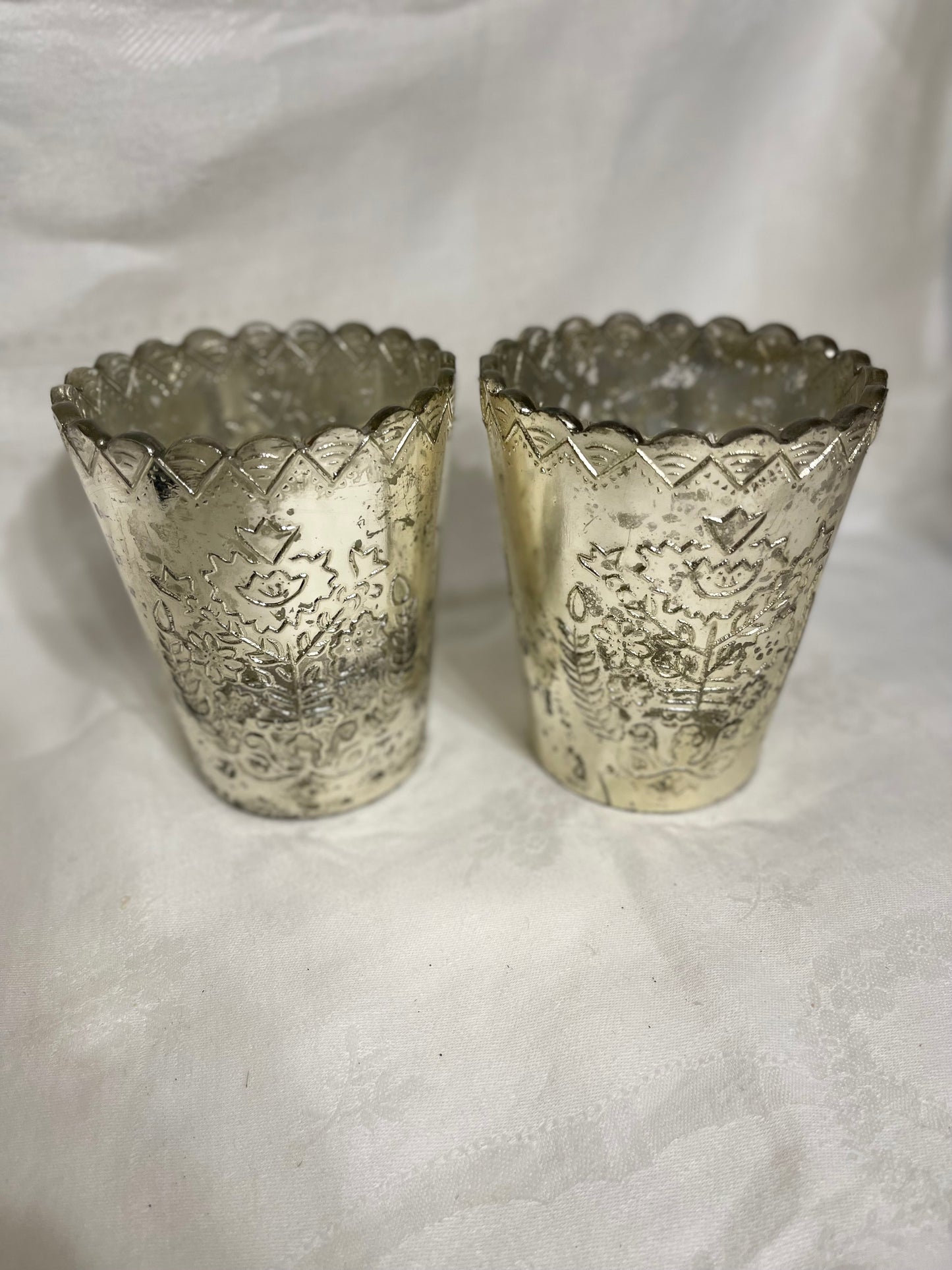 Decorative Silver-tone Vases - Vintage Style