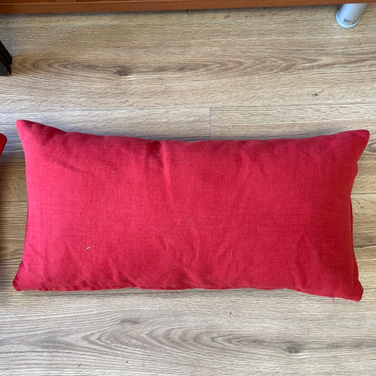 Red pillows. Duck feather filled