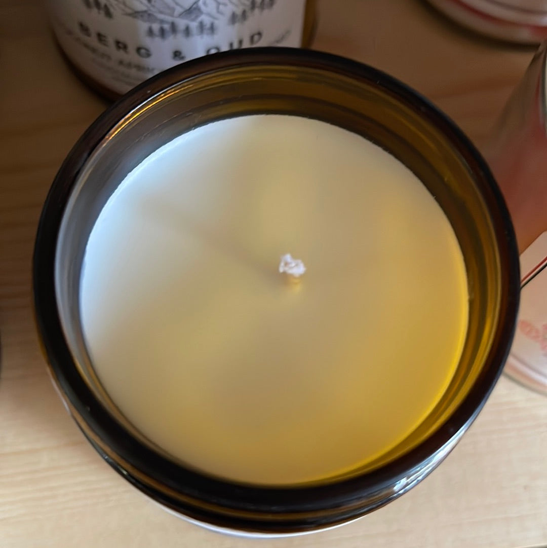 Amber Straights candle, locally made, all natural.